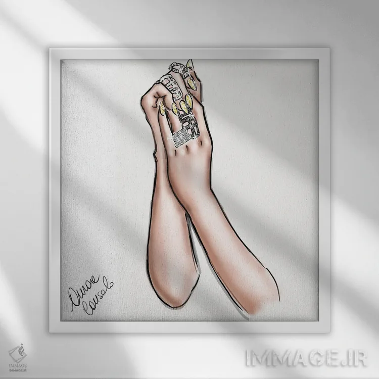 تابلو جواهرات اثر آتلیه کنسولو (استودیو هنری) - نمای قابدار سفید