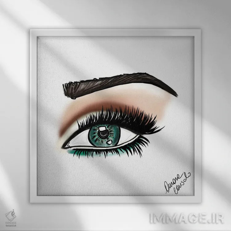 تابلو چشمهای سبز اثر آتلیه کنسولو (استودیو هنری) - نمای قابدار سفید