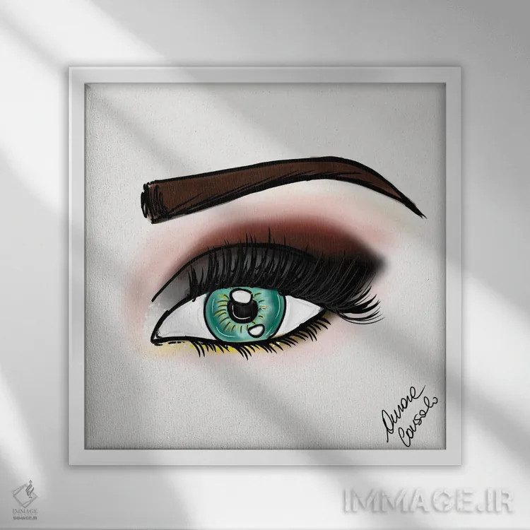 تابلو آرایش چشم اسموکی اثر آتلیه کنسولو (استودیو هنری) - نمای قابدار سفید