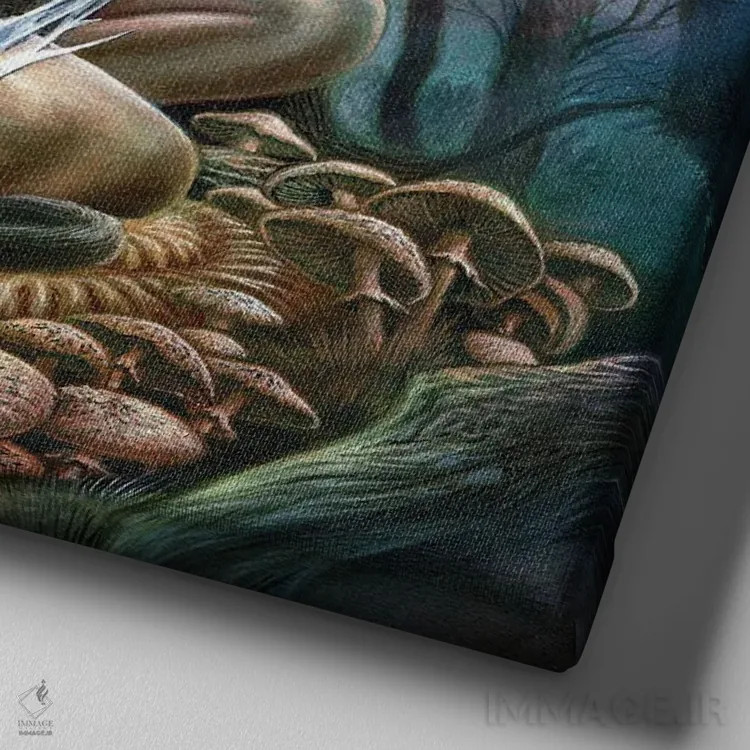 تابلو همراه جن و پری اثر آلکمی انگلند (استودیو هنری انگلیسی) - نمای نزدیک بافت بوم