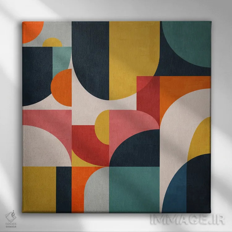 تابلو مفهوم هندسی شمارهٔ نود و شش اثر آنجِل استوز - نمای روبهرو روی دیوار