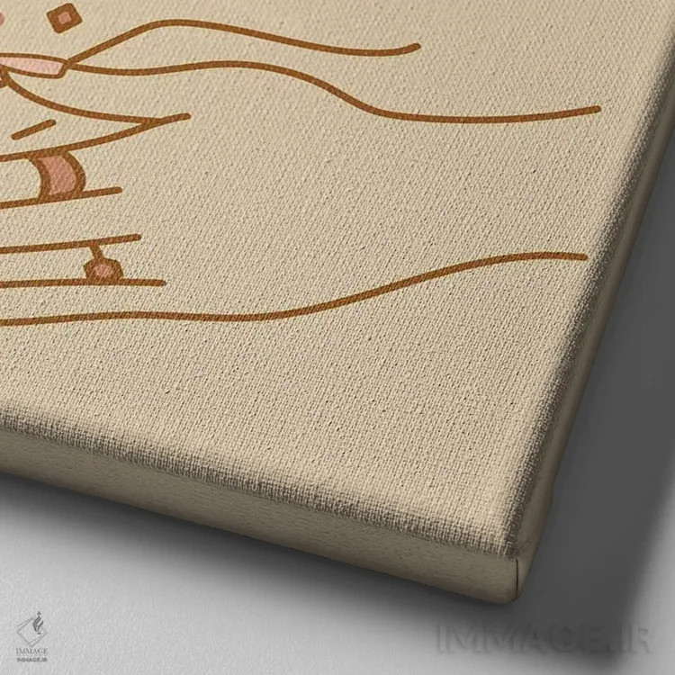 تابلو دستهای خود را بشویید (موو - صورتی کمرنگ) اثر آلی فالکن - نمای نزدیک بافت بوم