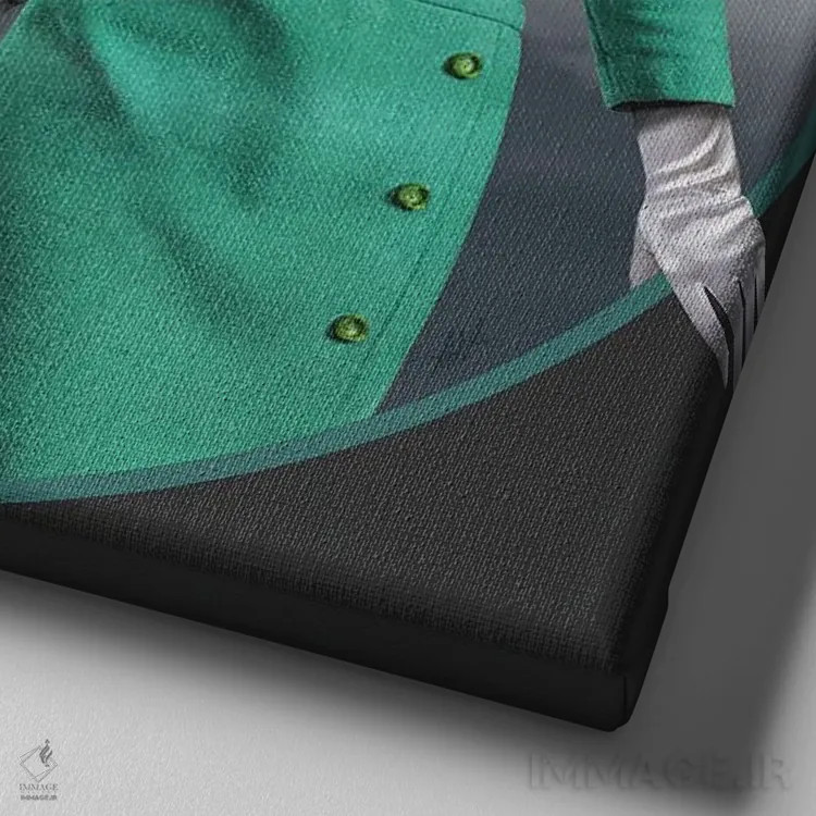 تابلو خرید با گرگها اثر آلن ماگالون - نمای نزدیک بافت بوم