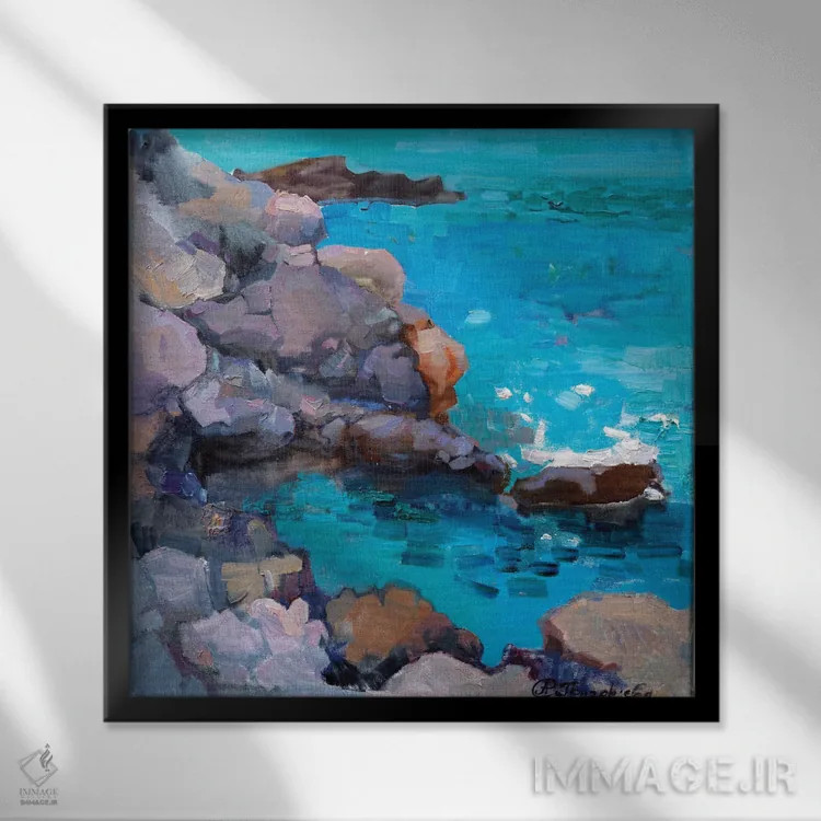 تابلو سنگها برهنهاند اثر آناستاسیا گریگوریوا - نمای قابدار مشکی