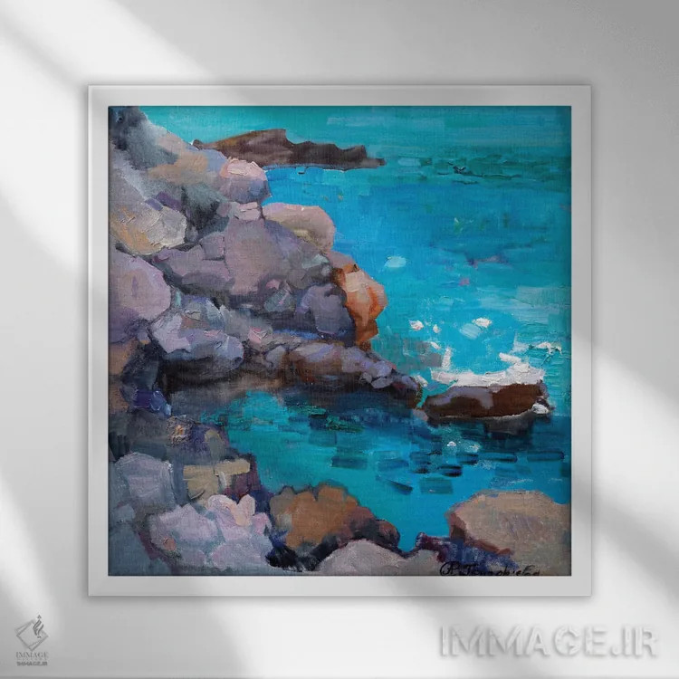 تابلو سنگها برهنهاند اثر آناستاسیا گریگوریوا - نمای قابدار سفید