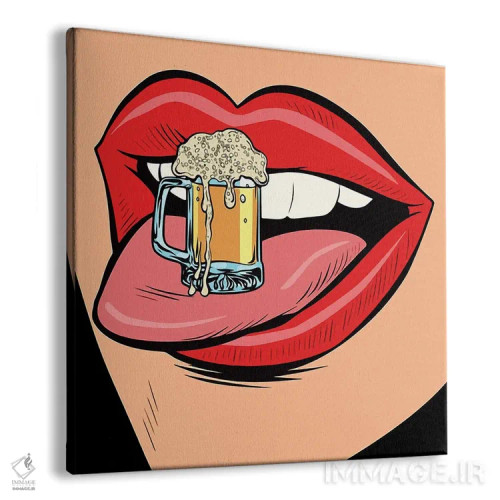 تابلو آبجو (0%) روی لب (مفهوم طنز) اثر آرت میرانو - نمای پرسپکتیو محصول