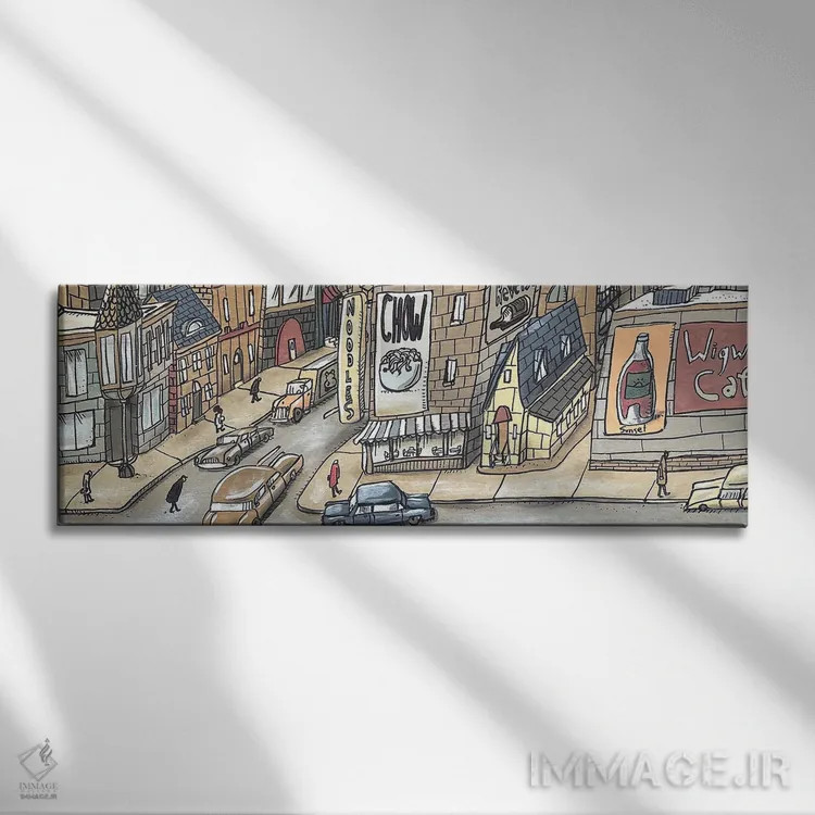 تابلو نودلها (رشته) اثر آرون ووتن - نمای روبهرو روی دیوار