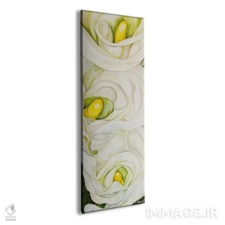 تابلو گل لیلی کالا با نخل اثر جو بیر - نمای پرسپکتیو محصول