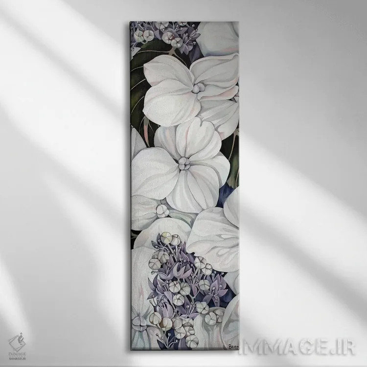 تابلو هورتانسیا (گل) اثر جو بیر - نمای روبهرو روی دیوار