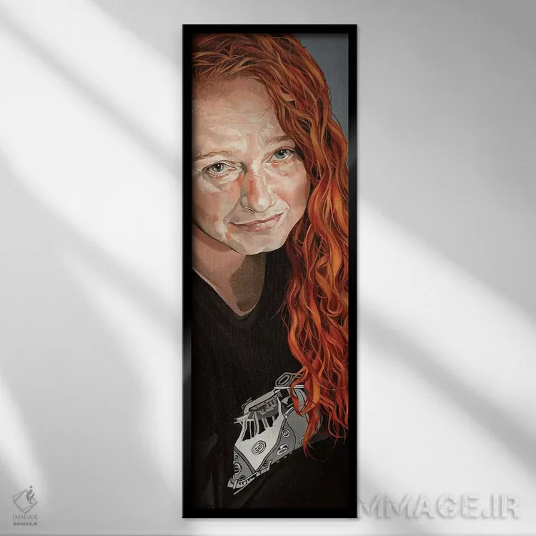 تابلو قرمز اثر جو بیر - نمای قابدار مشکی