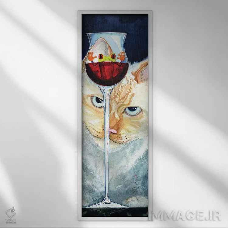 تابلو گربه اثر بارتون دگراف - نمای قابدار سفید