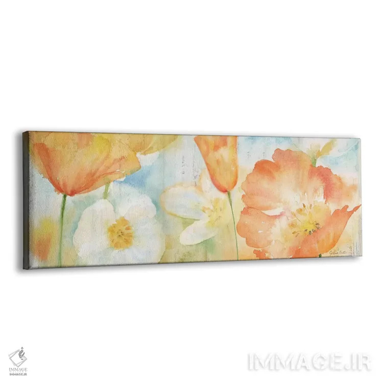 تابلو تخته گلزار شقایق پاستلی اثر سینتیا کولتر - نمای پرسپکتیو محصول