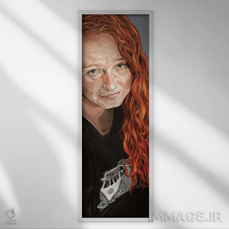 تابلو قرمز اثر جو بیر - نمای قابدار سفید