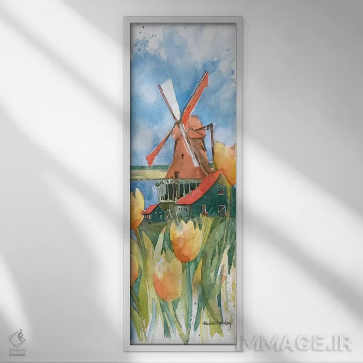 تابلو تصویر کوچک هلندی اثر آنلاین بوکنکمپ - نمای قابدار سفید