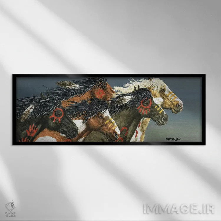 تابلو حمله شبانه اثر دیو بارتولت - نمای قابدار مشکی