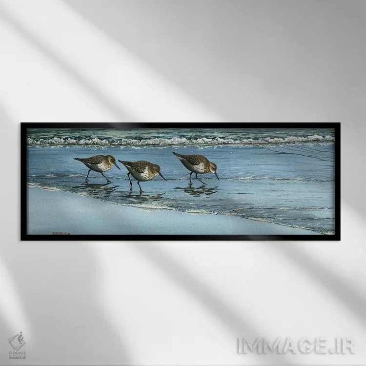 تابلو صبحانه در ساحل اثر دیو بارتولت - نمای قابدار مشکی