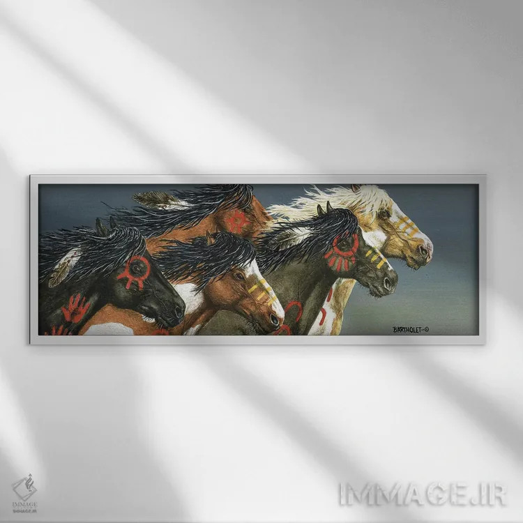 تابلو حمله شبانه اثر دیو بارتولت - نمای قابدار سفید