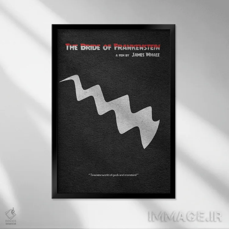 تابلو عروس فرانکنشتاین (فیلم کلاسیک) اثر آیشه دنیز آکِرمان - نمای قابدار مشکی