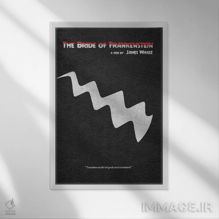 تابلو عروس فرانکنشتاین (فیلم کلاسیک) اثر آیشه دنیز آکِرمان - نمای قابدار سفید