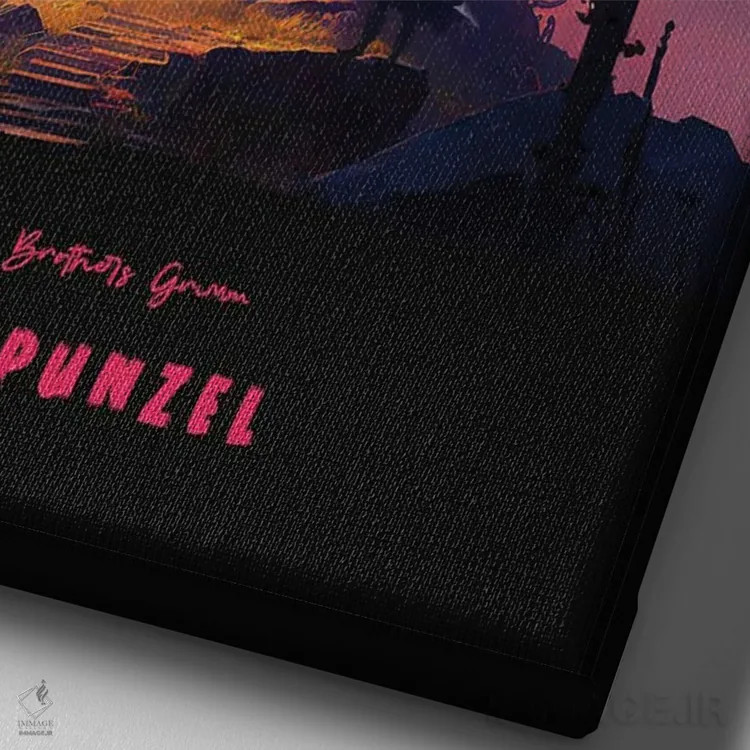 تابلو راپونزل (داستان افسانهای) اثر آیشه دنیز آکِرمان - نمای نزدیک بافت بوم