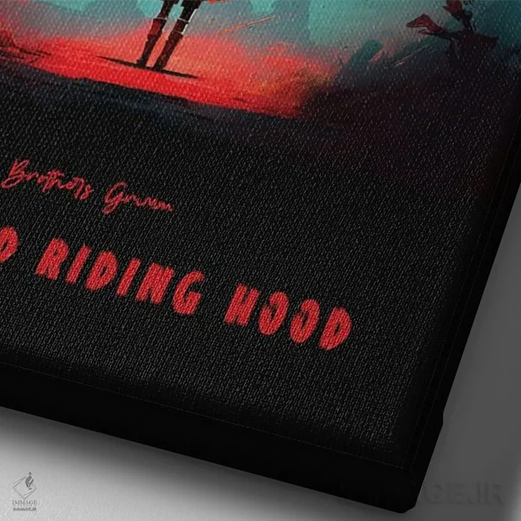 تابلو شنل قرمزی کوچولو ۲ اثر آیشه دنیز آکِرمان - نمای نزدیک بافت بوم