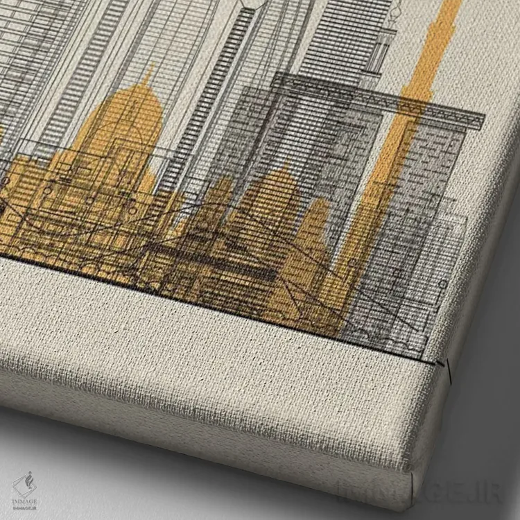 تابلو نمای شهری ابوظبی، امارات متحده عربی اثر آیشه دنیز آکِرمان - نمای نزدیک بافت بوم