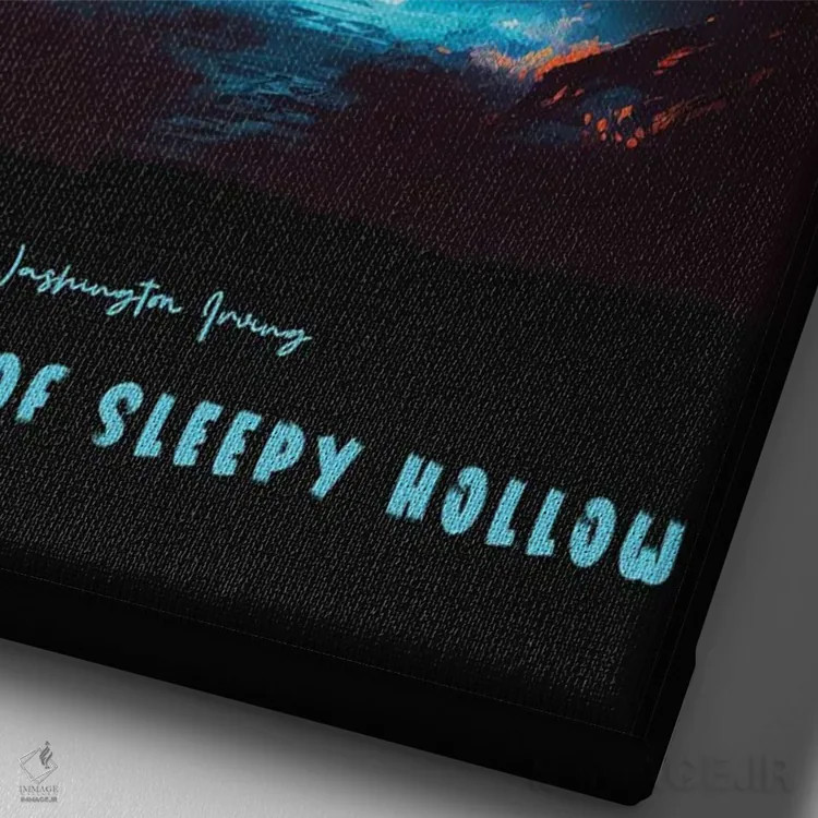 تابلو افسانهٔ درهٔ خوابآلود اثر آیشه دنیز آکِرمان - نمای نزدیک بافت بوم