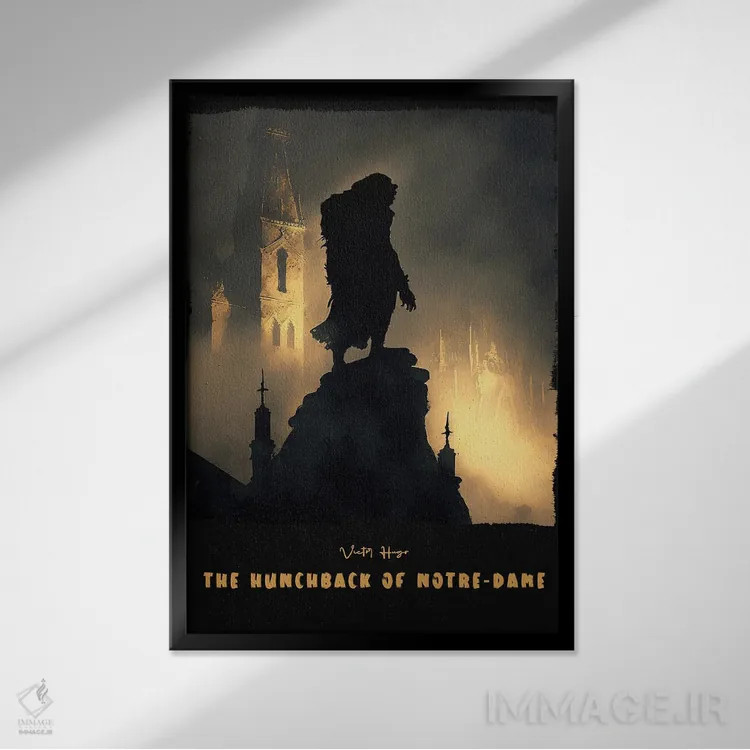 تابلو گوژپشت نوتردام (رمان و فیلم) اثر آیشه دنیز آکِرمان - نمای قابدار مشکی