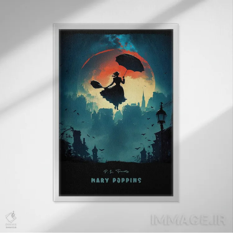 تابلو مری پاپینز اثر آیشه دنیز آکِرمان - نمای قابدار سفید