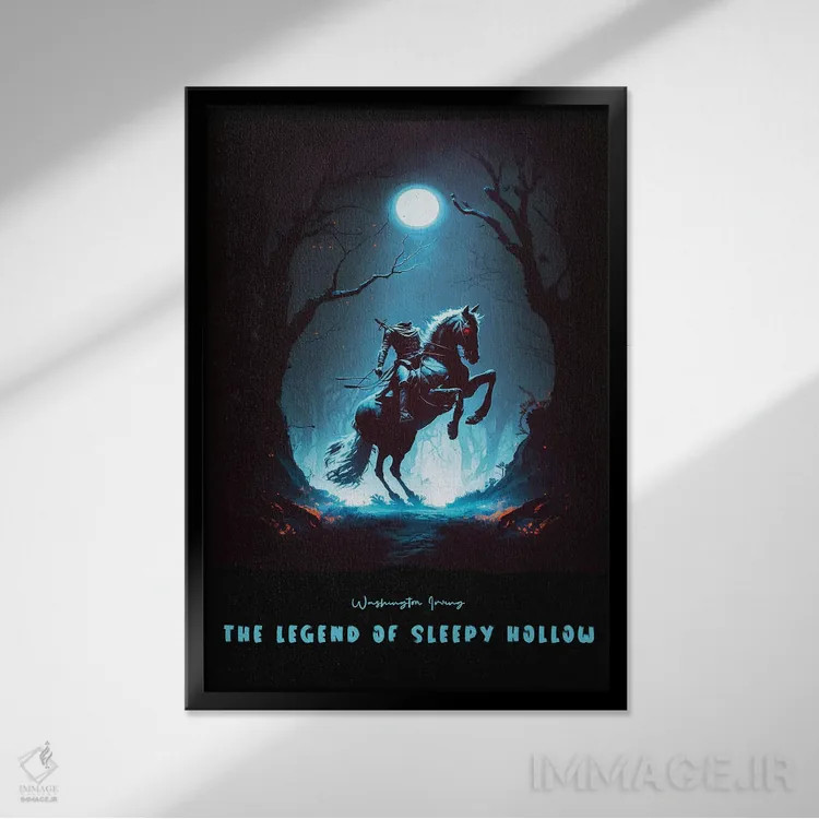 تابلو افسانهٔ درهٔ خوابآلود اثر آیشه دنیز آکِرمان - نمای قابدار مشکی