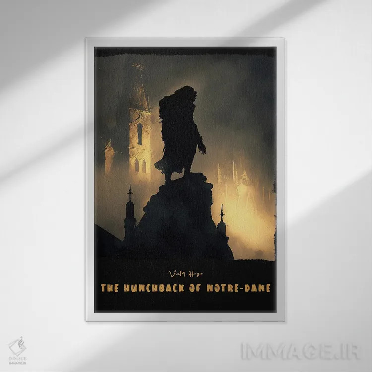 تابلو گوژپشت نوتردام (رمان و فیلم) اثر آیشه دنیز آکِرمان - نمای قابدار سفید