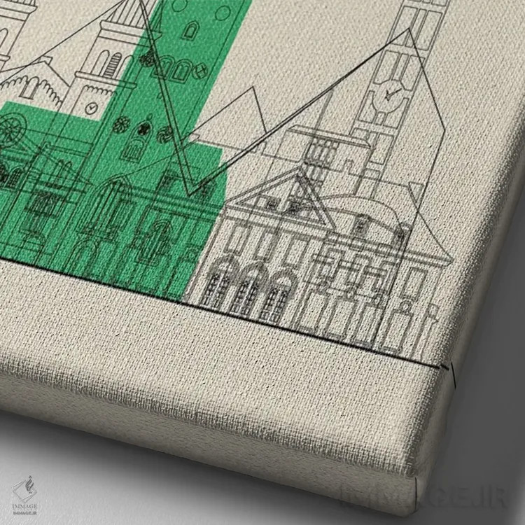 تابلو نمای شهری آرهوس، دانمارک اثر آیشه دنیز آکِرمان - نمای نزدیک بافت بوم