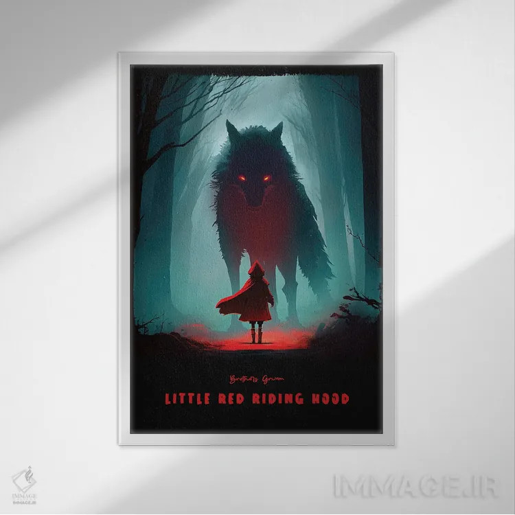 تابلو شنل قرمزی کوچولو ۲ اثر آیشه دنیز آکِرمان - نمای قابدار سفید