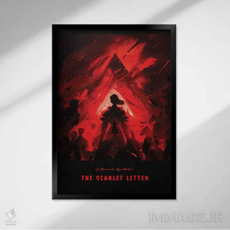 تابلو حرف قرمز (رمان کلاسیک) اثر آیشه دنیز آکِرمان - نمای قابدار مشکی