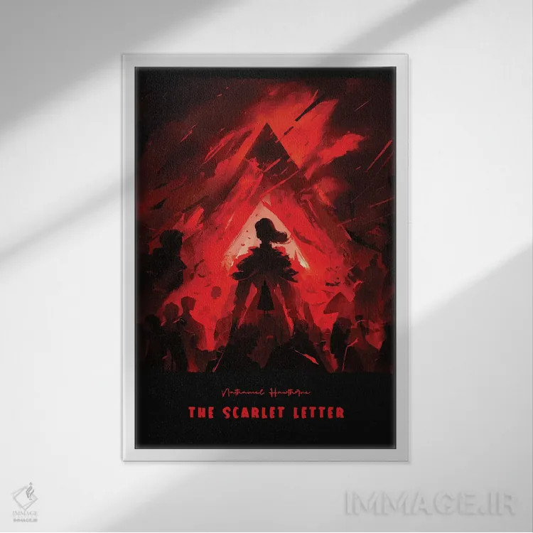 تابلو حرف قرمز (رمان کلاسیک) اثر آیشه دنیز آکِرمان - نمای قابدار سفید