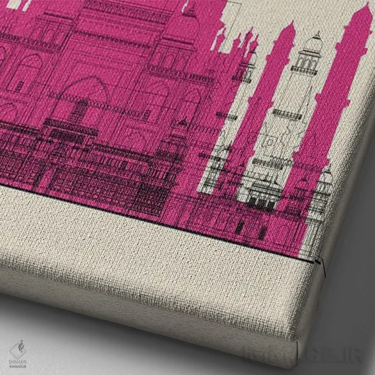 تابلو نمای شهری آگرا، هند اثر آیشه دنیز آکِرمان - نمای نزدیک بافت بوم