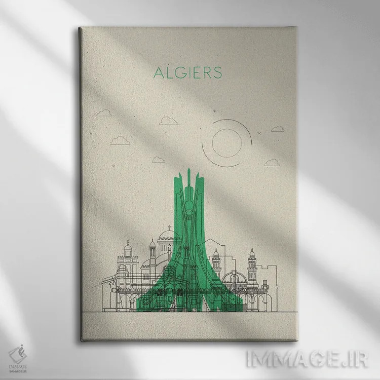 تابلو نمای شهری الجزیره، الجزایر اثر آیشه دنیز آکِرمان - نمای روبهرو روی دیوار