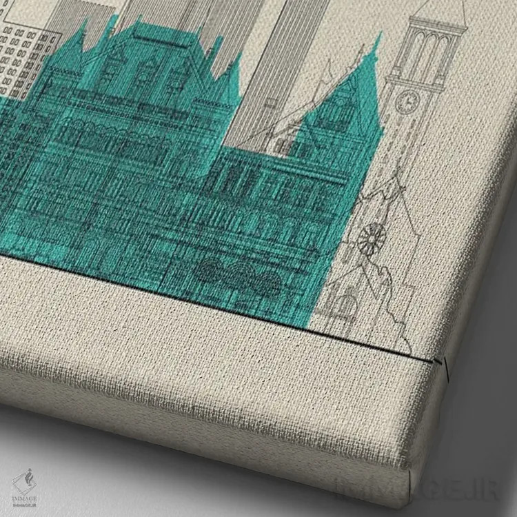 تابلو نمای شهری آلبانی، نیویورک اثر آیشه دنیز آکِرمان - نمای نزدیک بافت بوم