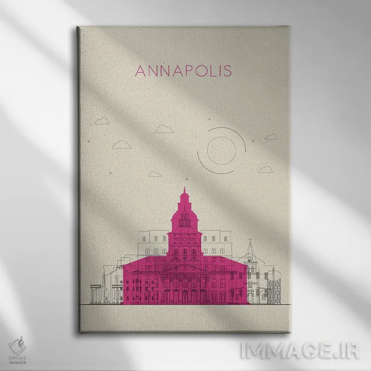 تابلو نمای شهری آناپولیس، مریلند اثر آیشه دنیز آکِرمان - نمای روبهرو روی دیوار