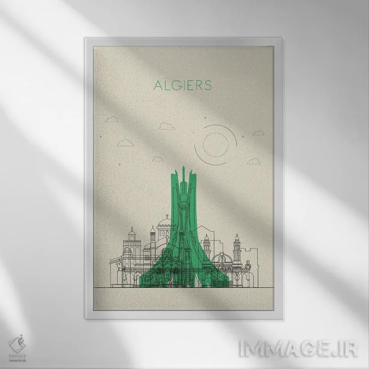 تابلو نمای شهری الجزیره، الجزایر اثر آیشه دنیز آکِرمان - نمای قابدار سفید