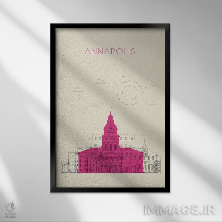 تابلو نمای شهری آناپولیس، مریلند اثر آیشه دنیز آکِرمان - نمای قابدار مشکی