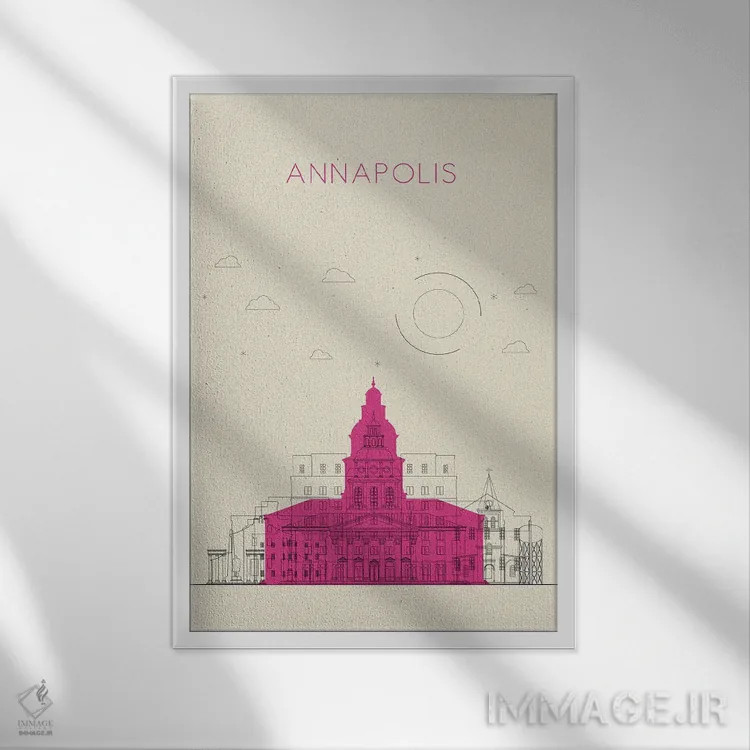 تابلو نمای شهری آناپولیس، مریلند اثر آیشه دنیز آکِرمان - نمای قابدار سفید