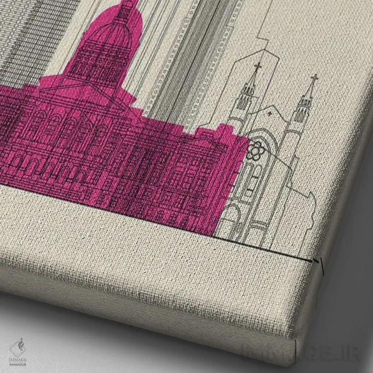 تابلو نمای شهری آتلانتا، جورجیا اثر آیشه دنیز آکِرمان - نمای نزدیک بافت بوم