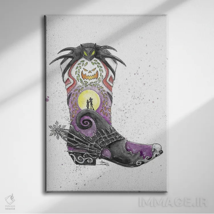 تابلو کابوس قبل از کریسمس (فیلم انیمیشنی) اثر آدام مایکلز - نمای روبهرو روی دیوار