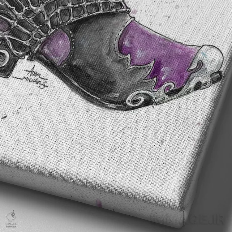 تابلو کابوس قبل از کریسمس (فیلم انیمیشنی) اثر آدام مایکلز - نمای نزدیک بافت بوم