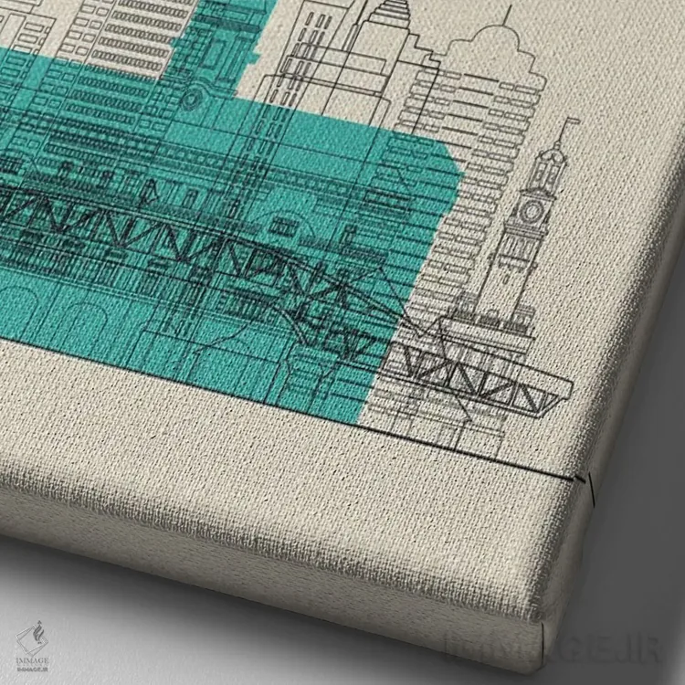 تابلو نمای شهری اوکلند، نیوزیلند اثر آیشه دنیز آکِرمان - نمای نزدیک بافت بوم