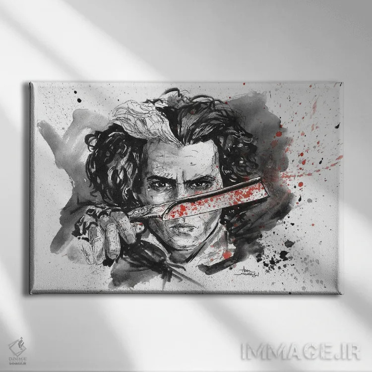 تابلو سویینی تاد (نمایشنامه و فیلم) اثر آدام مایکلز - نمای روبهرو روی دیوار