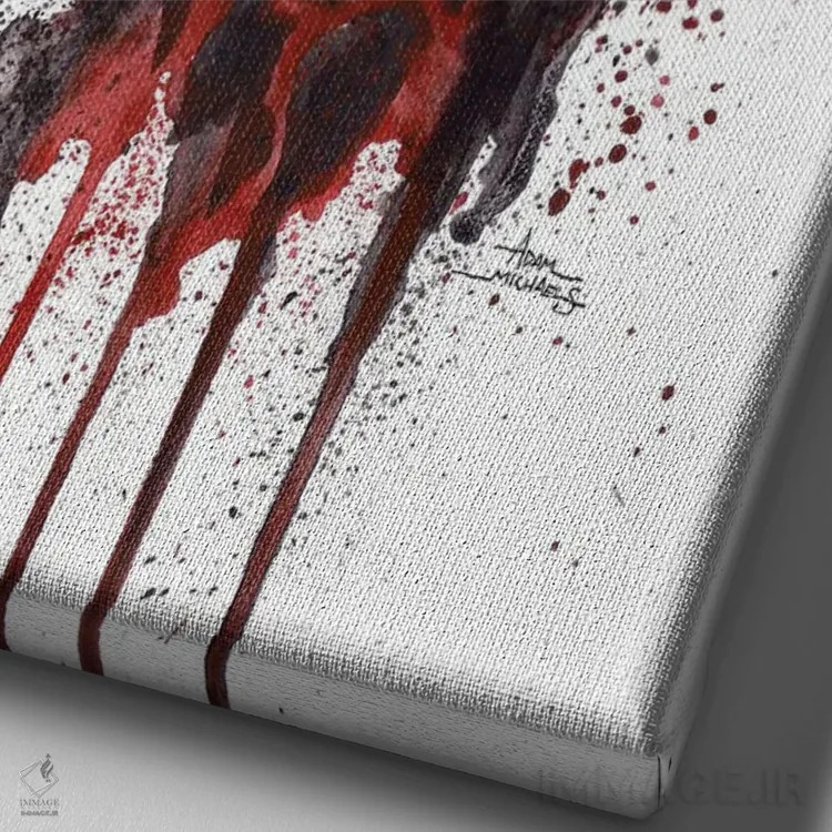تابلو روح جیغ (شخصیت فیلم ترسناک) اثر آدام مایکلز - نمای نزدیک بافت بوم