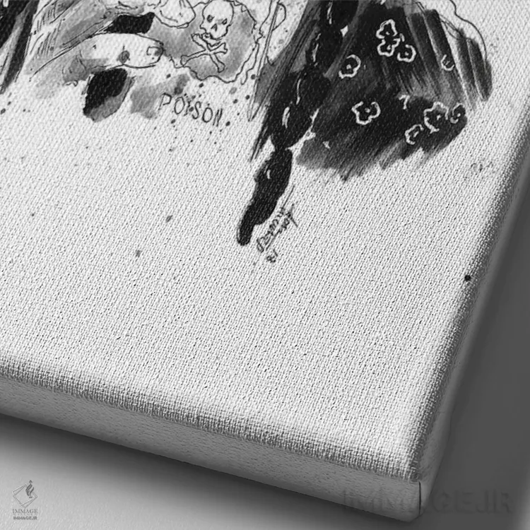 تابلو وندزدی آدامز (شخصیت خانواده آدامز) اثر آدام مایکلز - نمای نزدیک بافت بوم