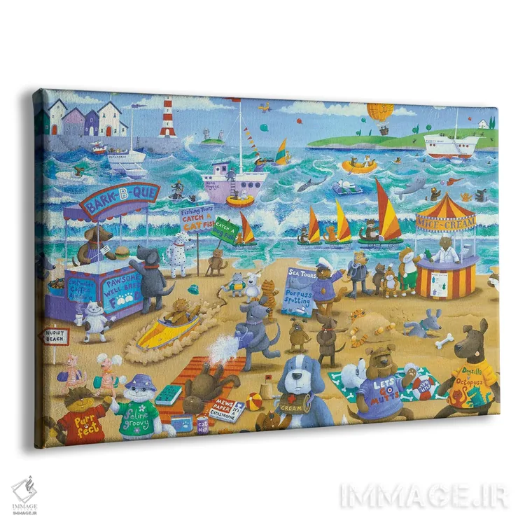 تابلو گربهها و سگها اثر پیتر آدرلی - نمای پرسپکتیو محصول